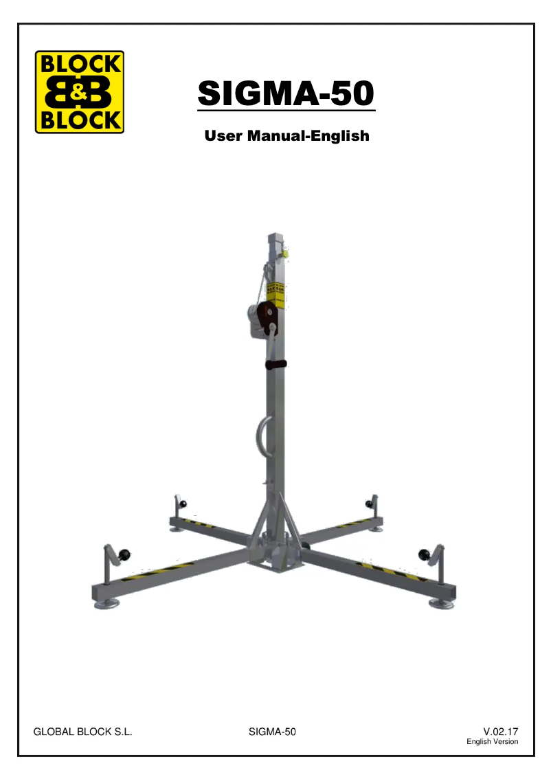 Page n°1 - Manuel utilisateur Block & Block SIGMA-50
