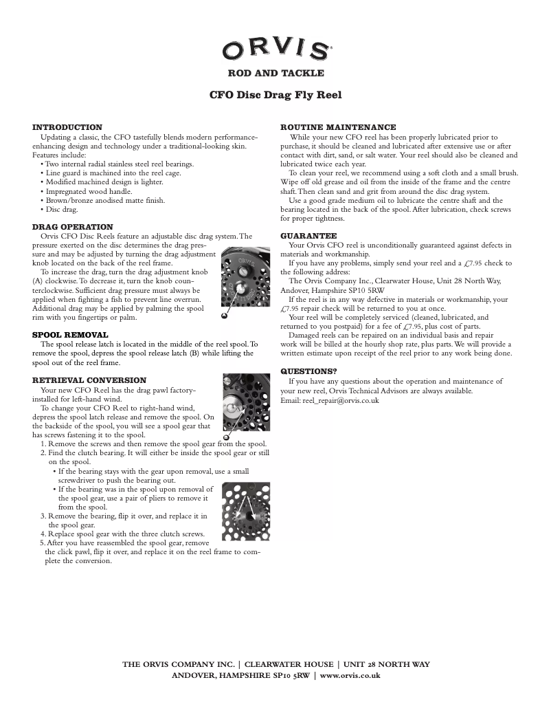 Page n°1 - Manuel utilisateur Orvis CFO Disc Drag Fly I