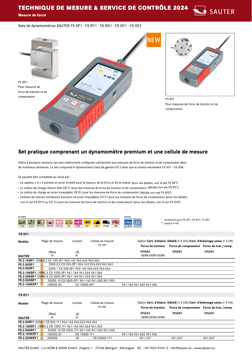 Page 1 de la notice Brochure Kern FS 2-100OY2
