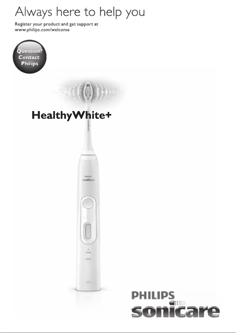 Page 1 de la notice Manuel utilisateur Philips Sonicare HealthyWhite+ HX8912