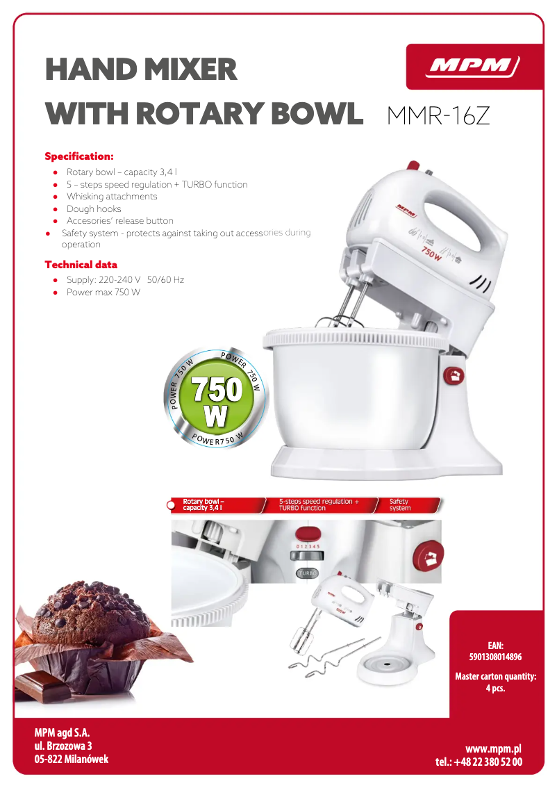 Page n°1 - Fiche technique MPM MMR-16Z