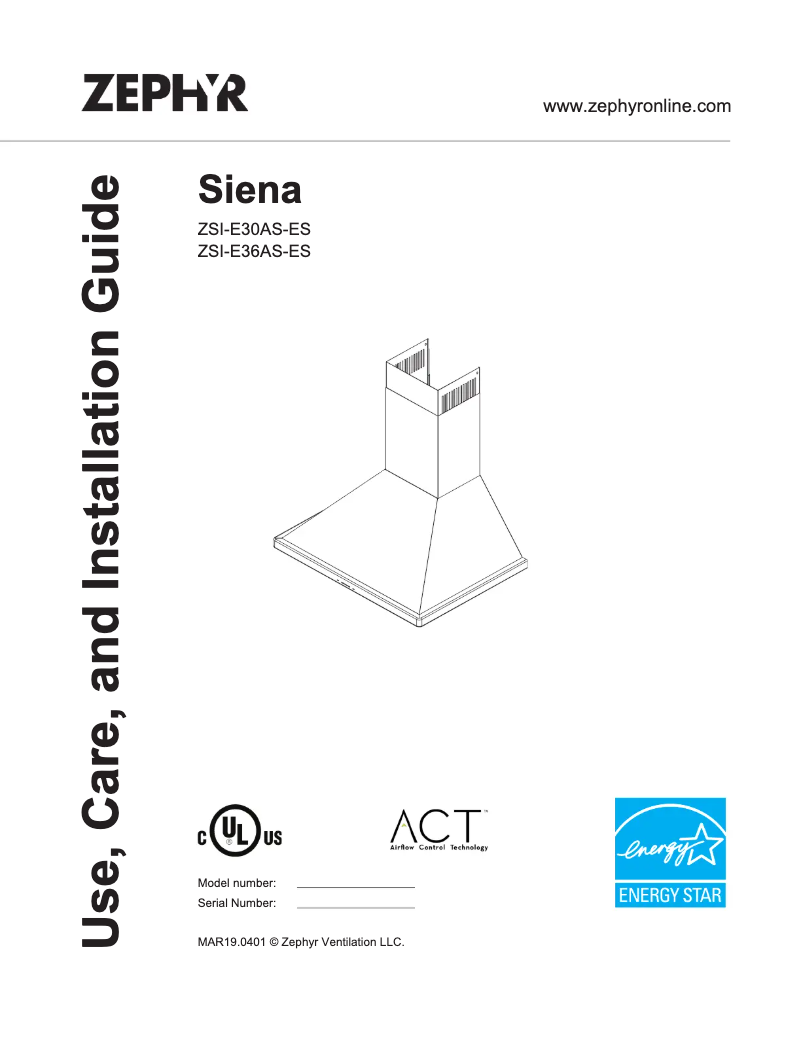 Image de la première page du manuel de l'appareil ZSIE30ASES