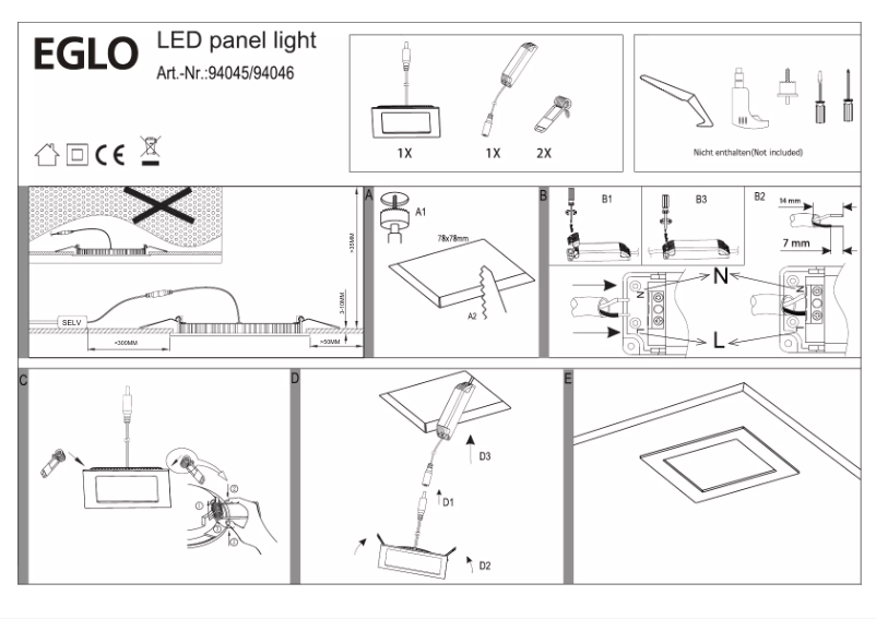 Page 1 de la notice Manuel utilisateur Eglo Fueva 1