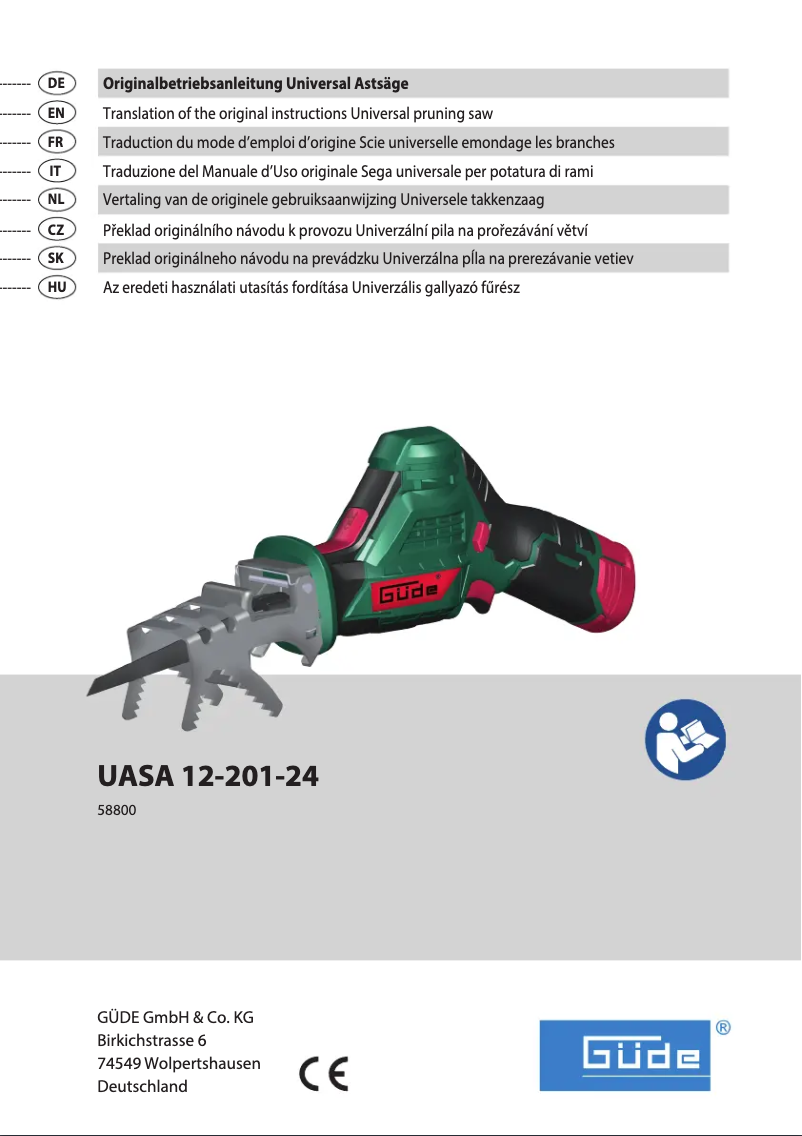 Page 1 de la notice Manuel utilisateur Güde UASA 12-201-24