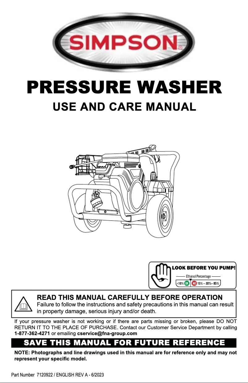 Page n°1 - Manuel utilisateur Simpson Water Shotgun WS5050H