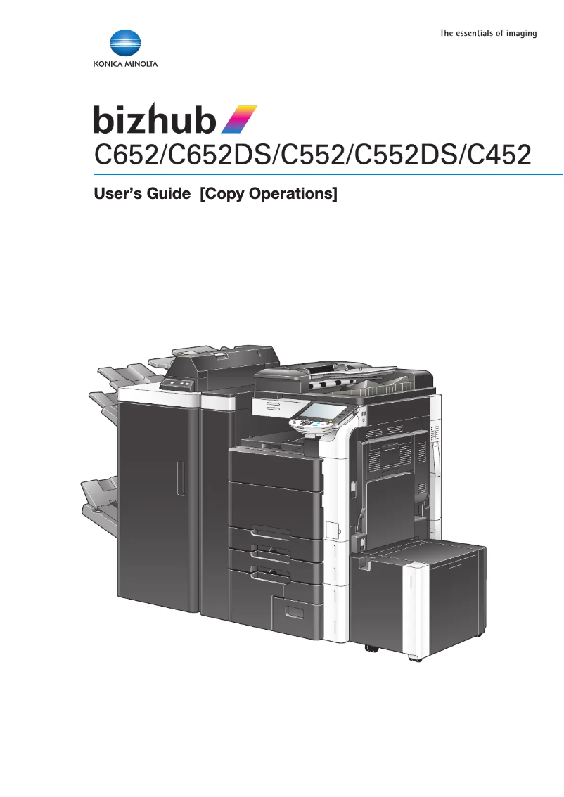 Imagen de la primera página del manual del dispositivo bizhub C552DS