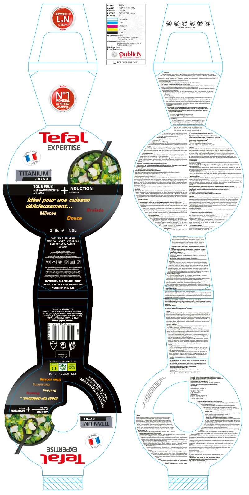 Page 1 de la notice Manuel utilisateur Tefal Expertise GV5
