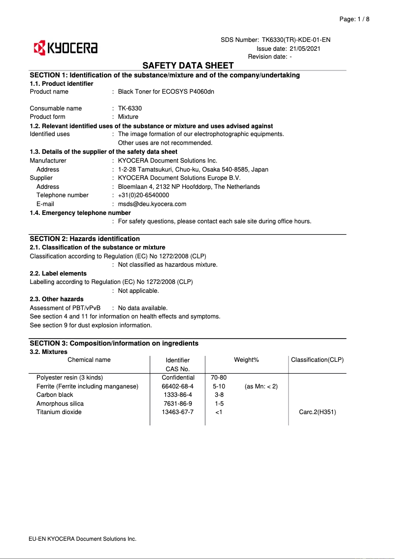 Image de la première page du manuel de l'appareil ECOSYS P4060dn