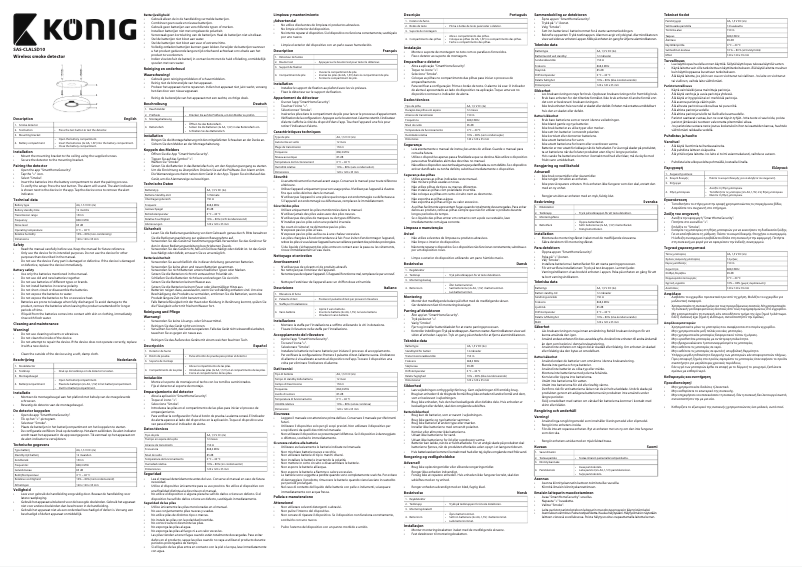 Page 1 de la notice Manuel utilisateur Konig SAS-CLALSD10