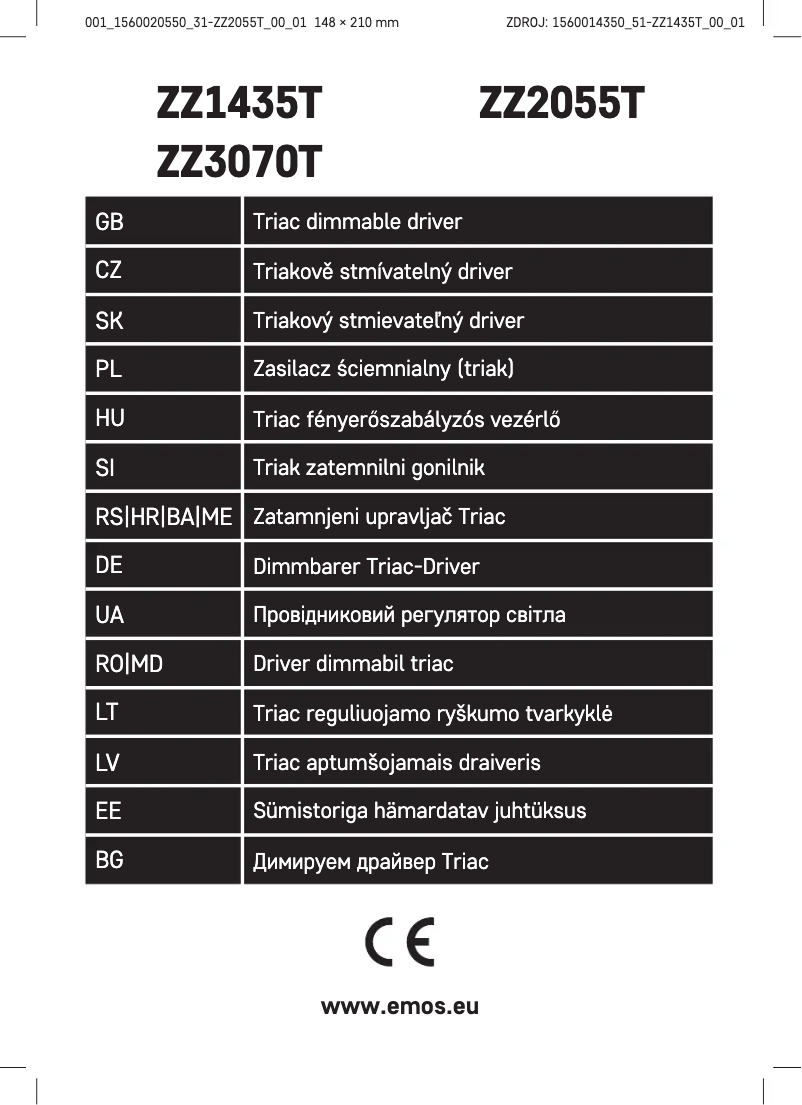 Page n°1 - Manuel utilisateur Emos ZZ2055T