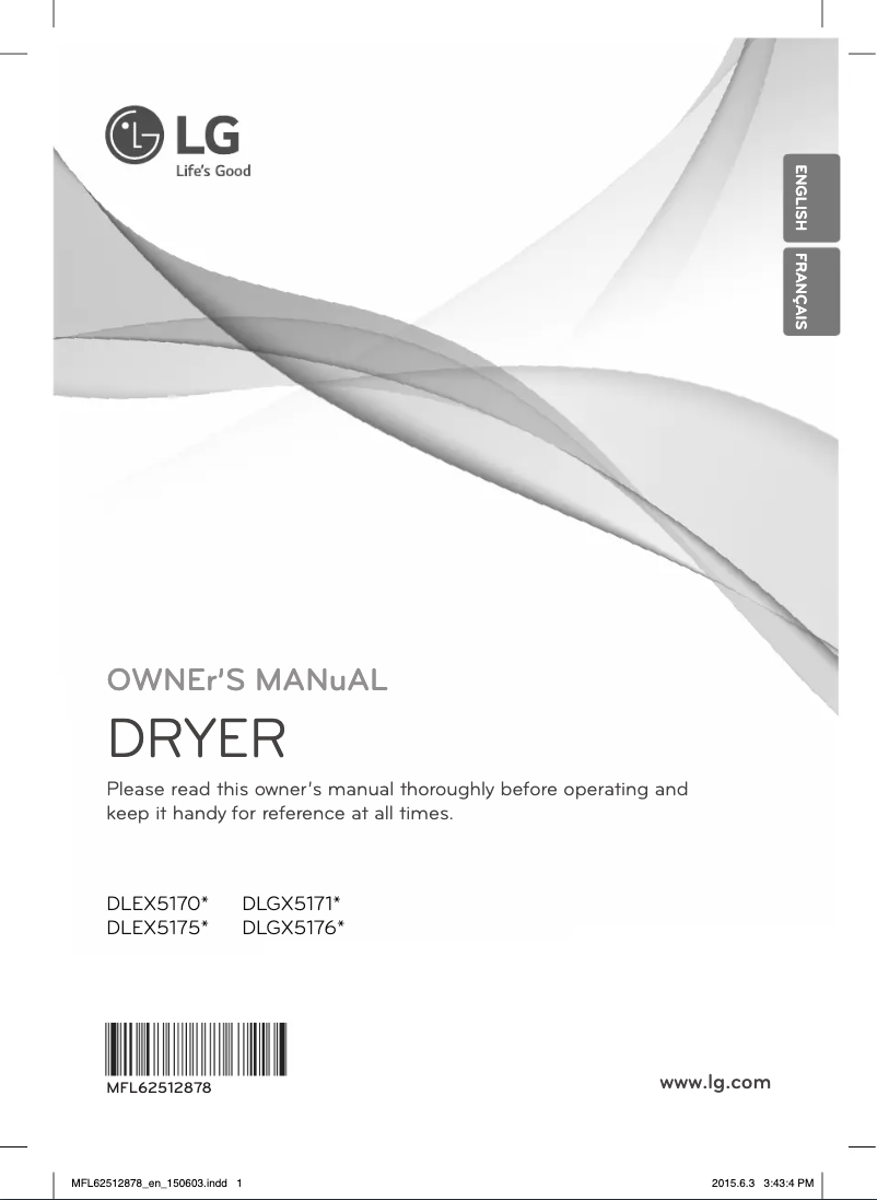 Image de la première page du manuel de l'appareil DLEX5170V