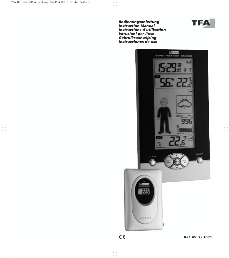 Page 1 de la notice Manuel utilisateur TFA 35.1085