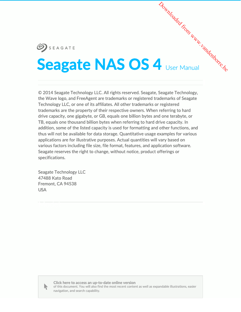 Page n°1 - Manuel utilisateur Seagate NAS OS 4
