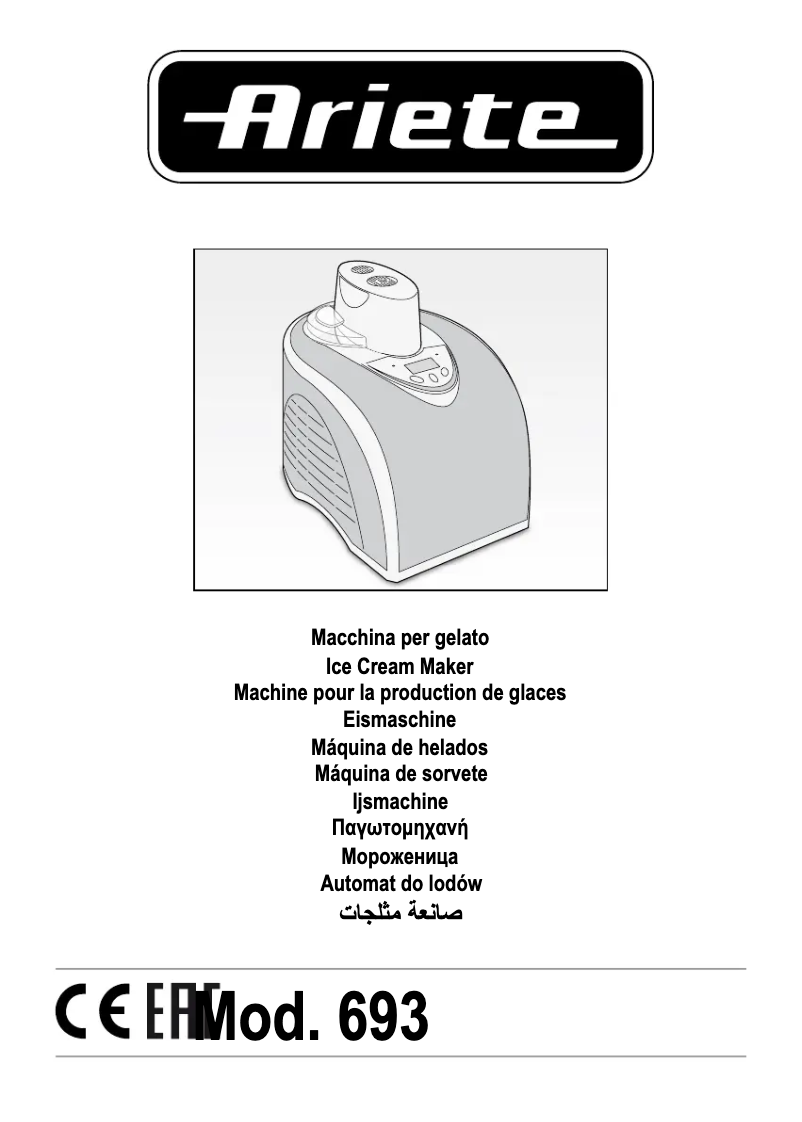 Page n°1 - Manuel utilisateur Ariete Gran Gelato 693