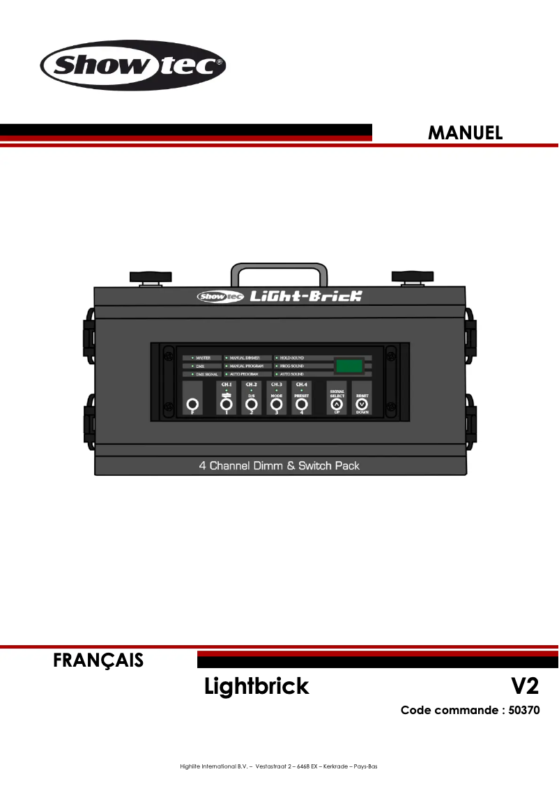 Page 1 de la notice Manuel utilisateur Showtec Light-Brick