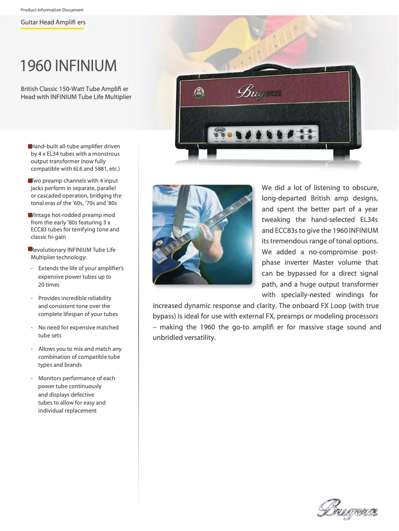 Image de la première page du manuel de l'appareil 1960 Infinium