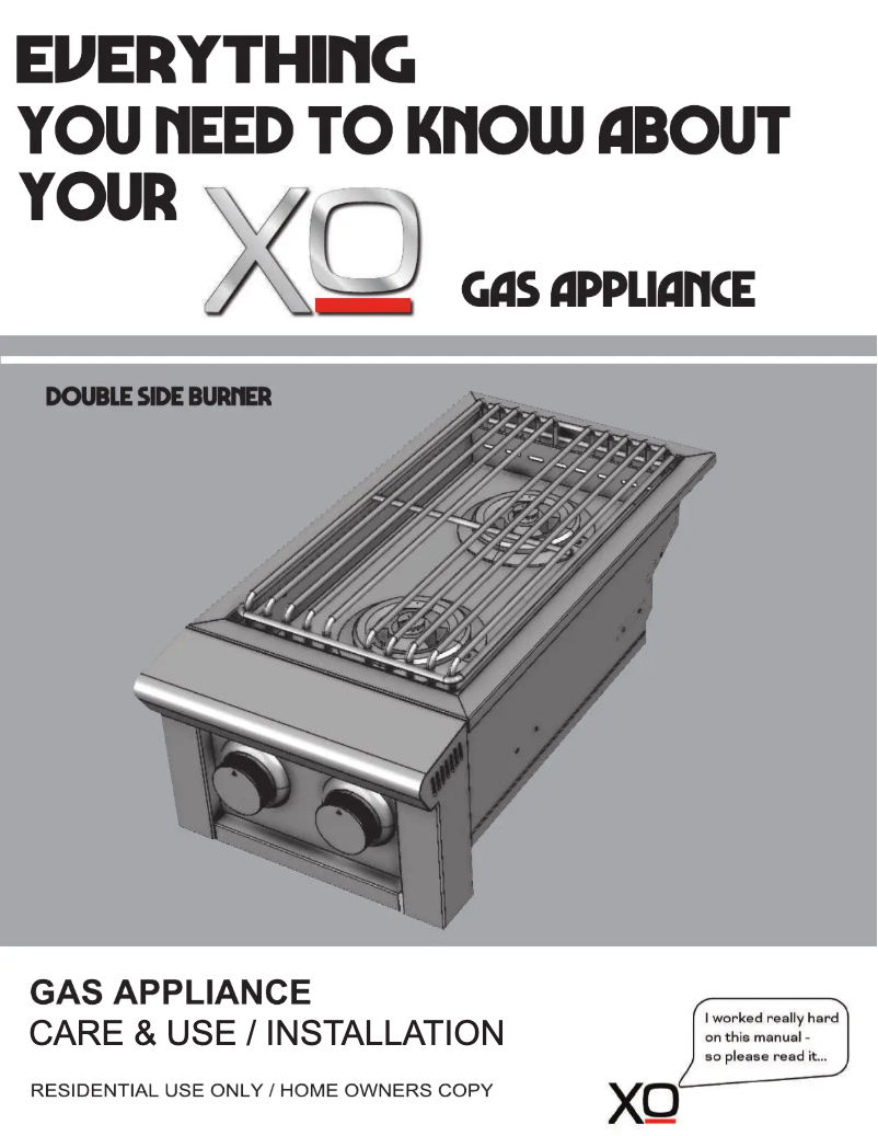 Page 1 de la notice Manuel utilisateur XO XOGSIDEBXLTN