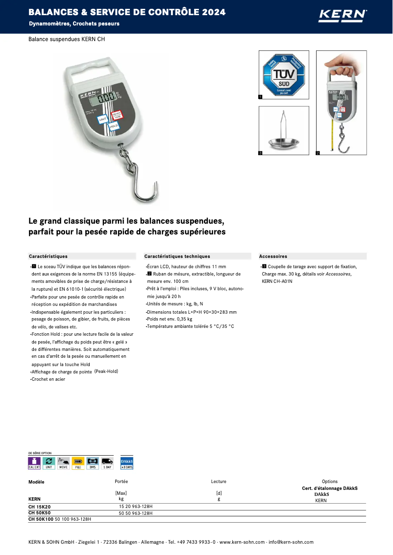 Page 1 de la notice Brochure Kern CH 50K50