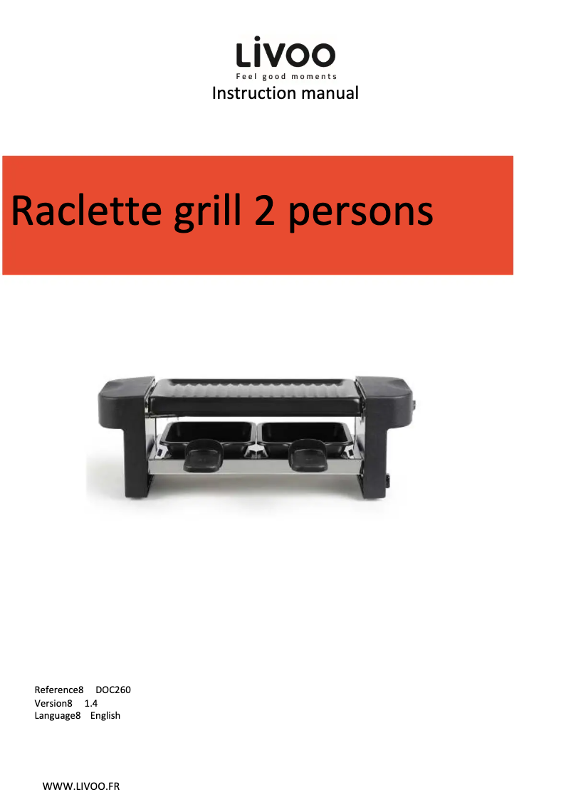 Page n°1 - Manuel utilisateur Livoo DOC260