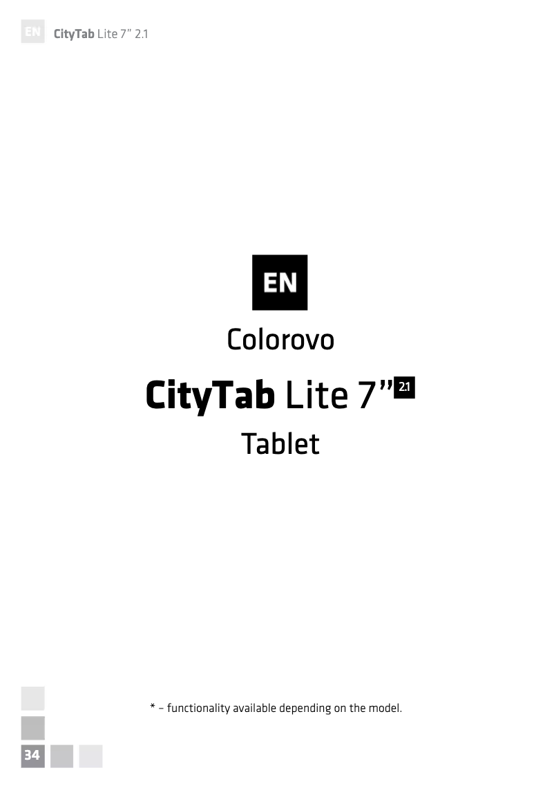 Page n°1 - Manuel utilisateur Colorovo CityTab Lite 7