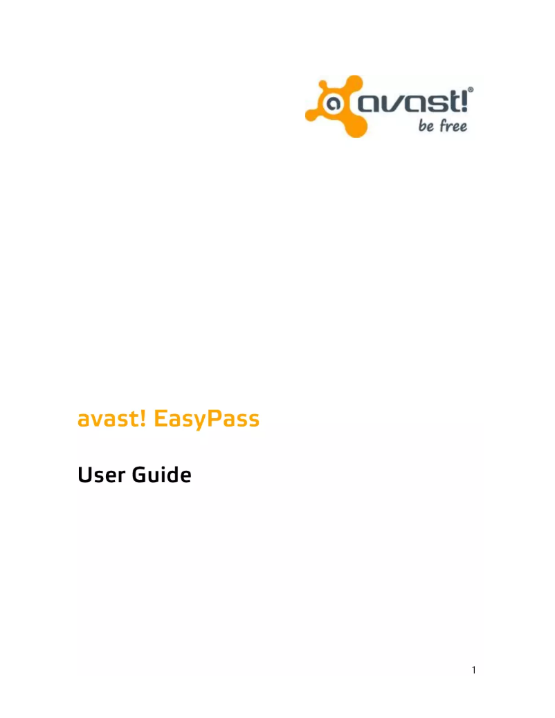 Page 1 de la notice Manuel utilisateur Avast EasyPass