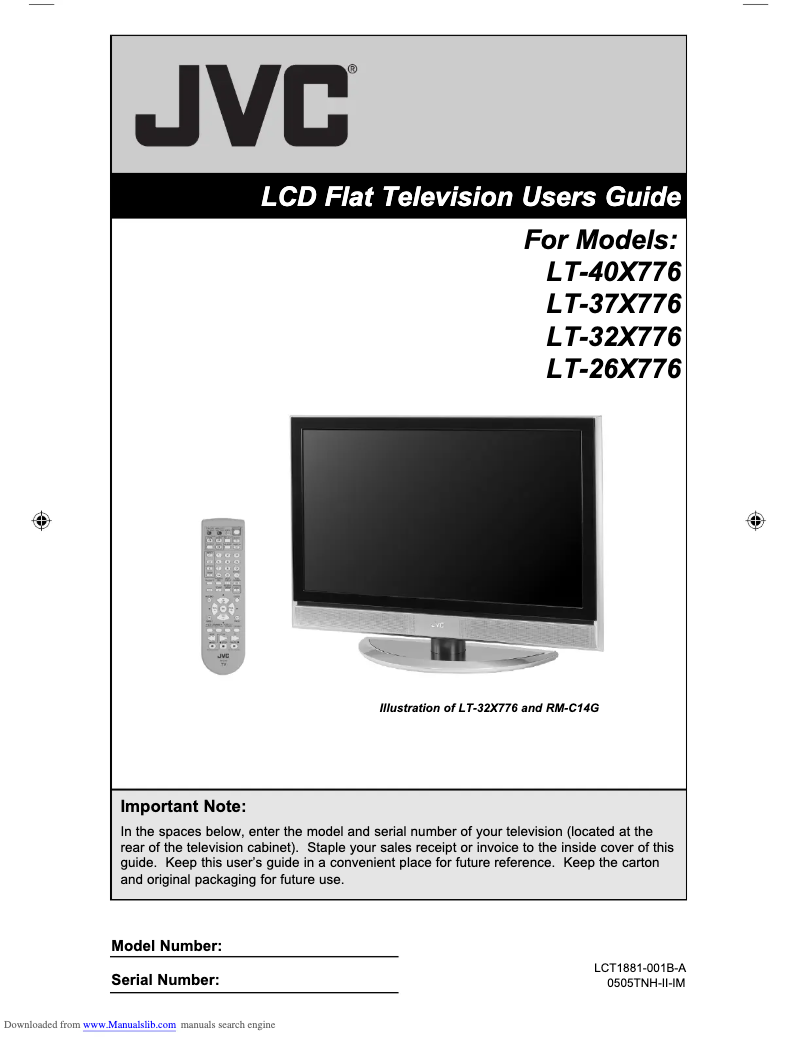 Page n°1 - Manuel utilisateur JVC LT-40X776
