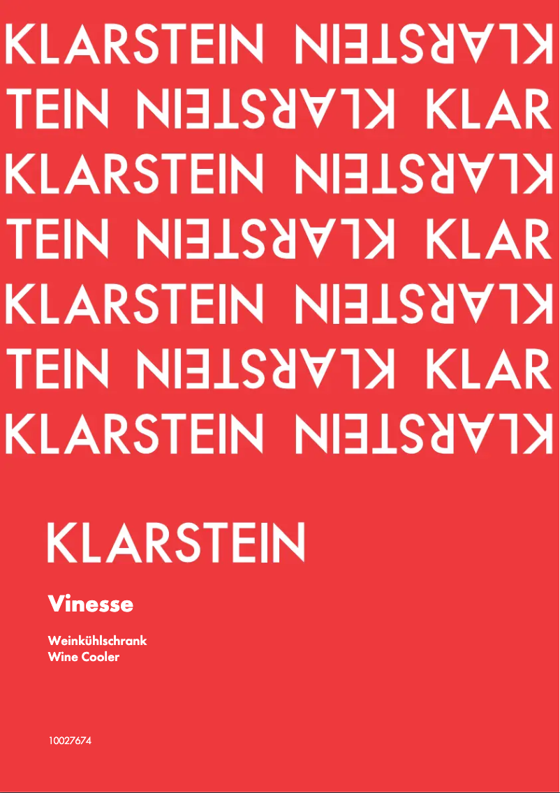 Page 1 de la notice Manuel utilisateur Klarstein Vinesse 10027674