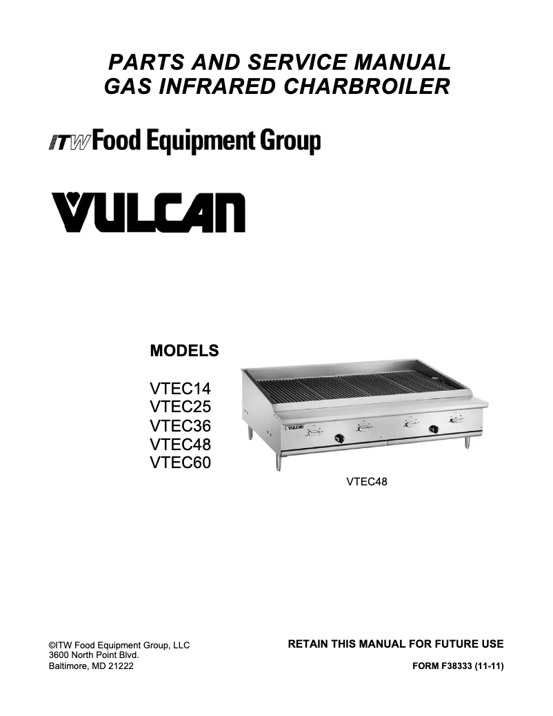 Page 1 de la notice Catalogue Vulcan VTEC36