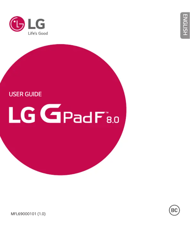 Image de la première page du manuel de l'appareil The G Pad F 8.0