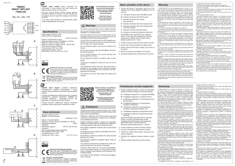 Page n°1 - Manuel utilisateur Fibaro FGBS-222
