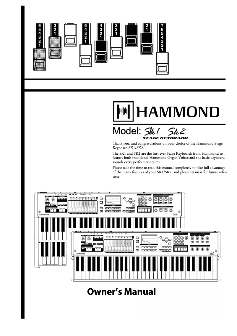 Page 1 de la notice Manuel utilisateur Hammond SK1