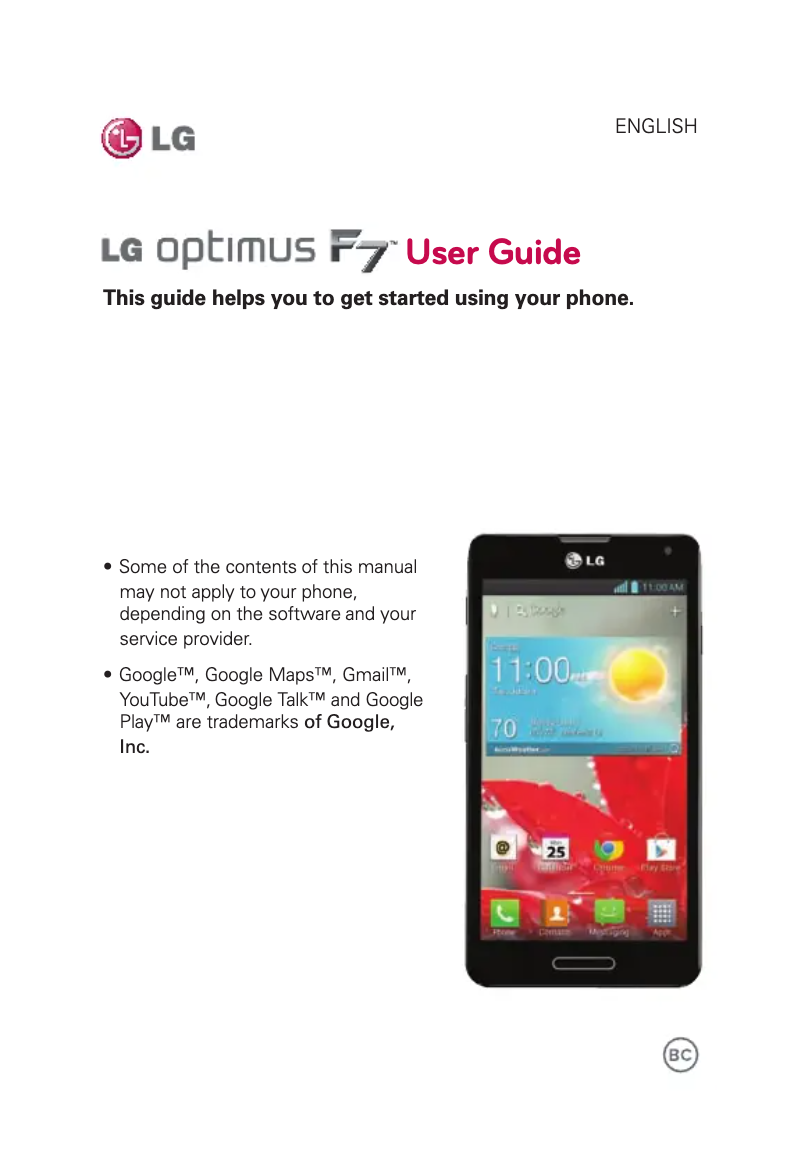 Page n°1 - Manuel utilisateur LG Optimus F7