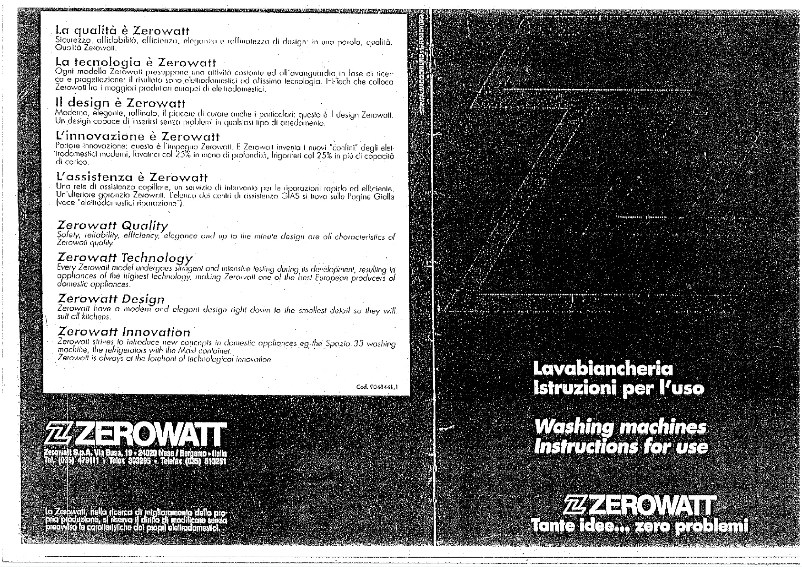 Page n°1 - Manuel utilisateur Zerowatt CX 644