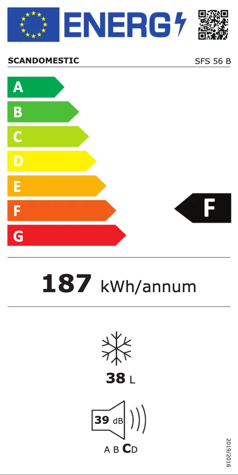 Page n°1 - Label énergétique Scandomestic SFS 56 B