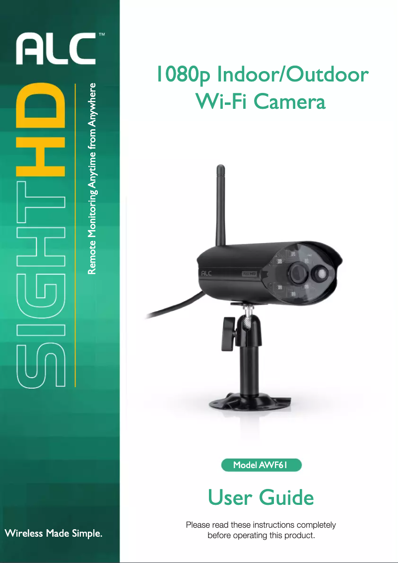 Image de la première page du manuel de l'appareil SightHD AWF61