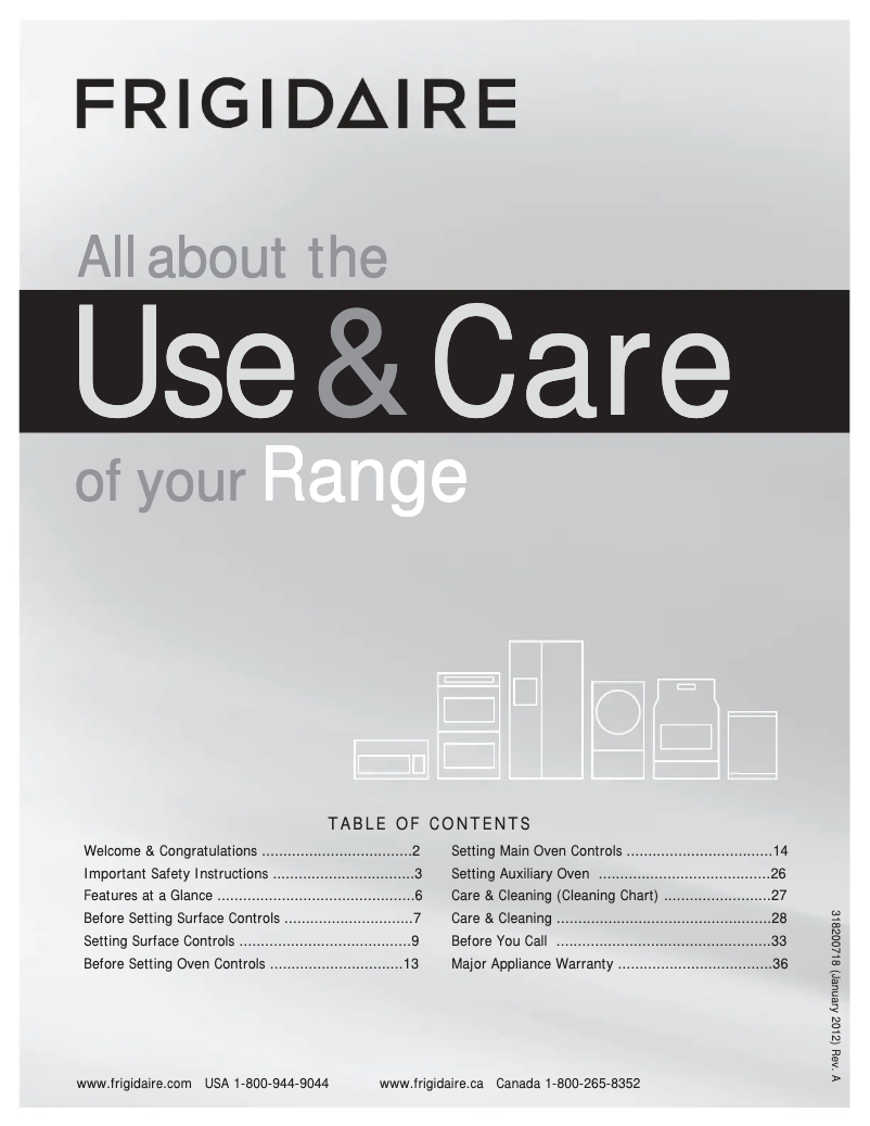 Page n°1 - Manuel utilisateur Frigidaire FFEF4017LB