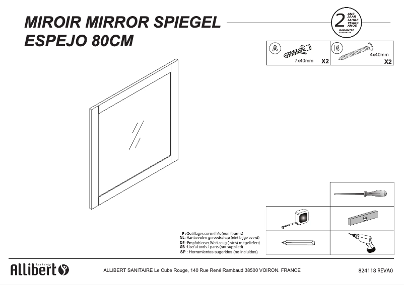 Image de la première page du manuel de l'appareil 824118