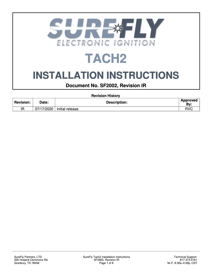 Page 1 de la notice Manuel utilisateur SureFly Tach2