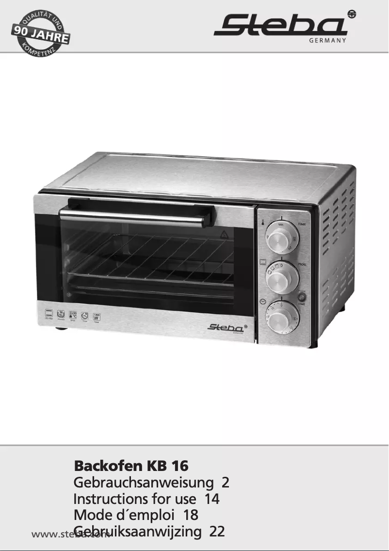 Page n°1 - Manuel utilisateur Steba KB 16