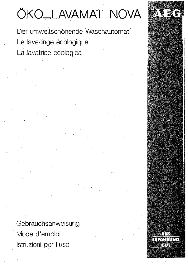 Imagen de la primera página del manual del dispositivo Lavamat Nova