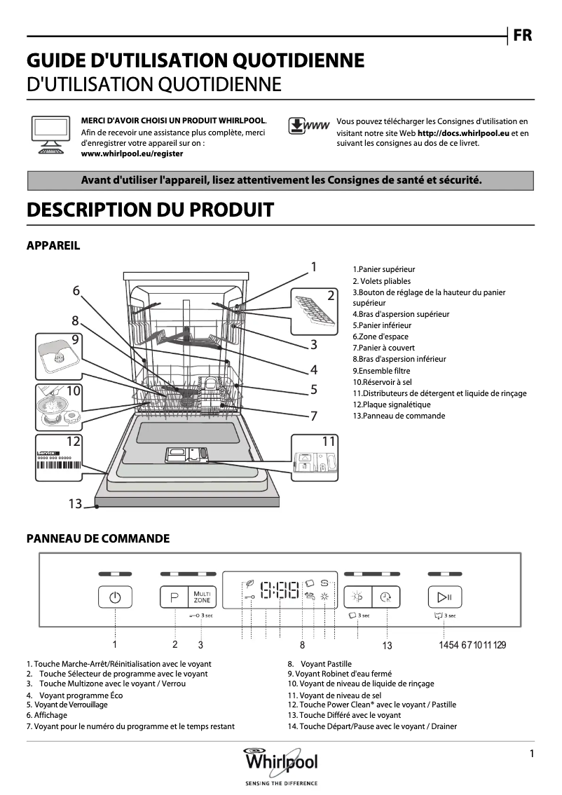 Página 1 del manual Manual de usuario Whirlpool WBC 3C26 P X