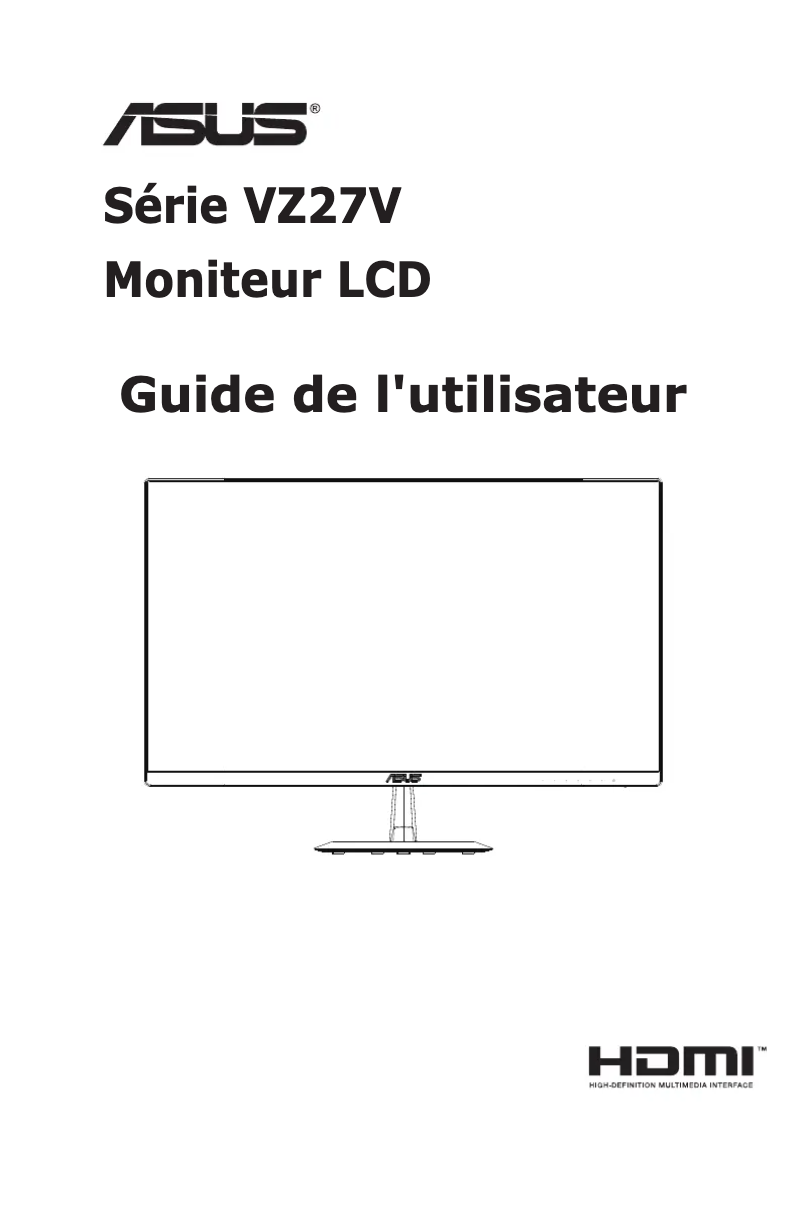 Page 1 de la notice Manuel utilisateur Asus VZ27VQ