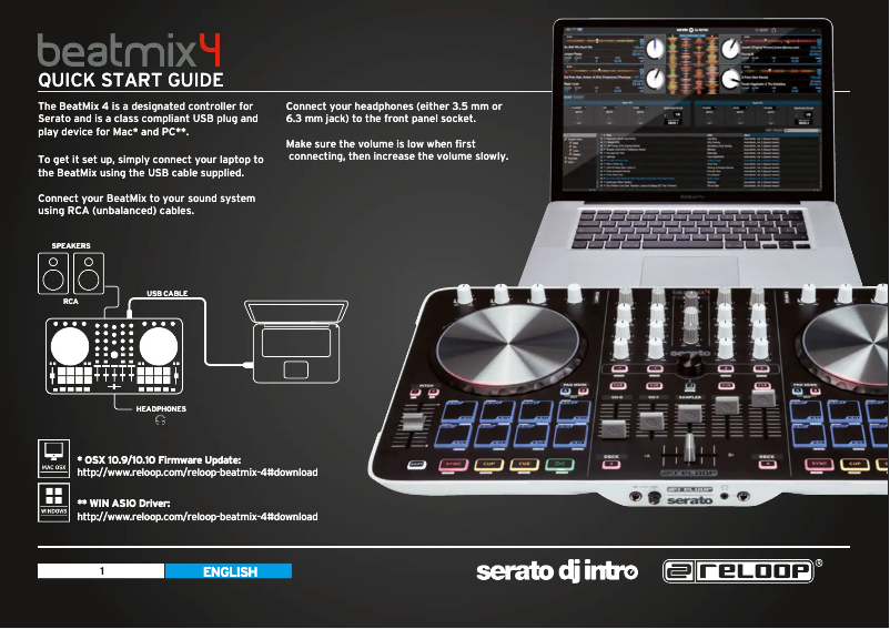 Page 1 de la notice Manuel utilisateur Reloop Beatmix 4 MK2