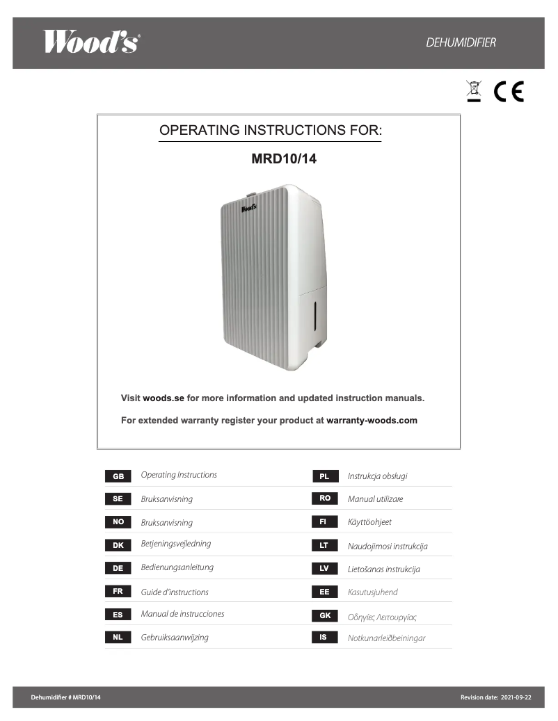 Página 1 del manual Manual de usuario Wood's MRD14G