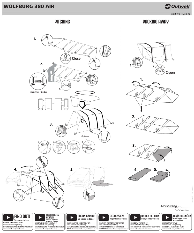 Page 1 de la notice Manuel utilisateur Outwell Wolfburg 380 Air