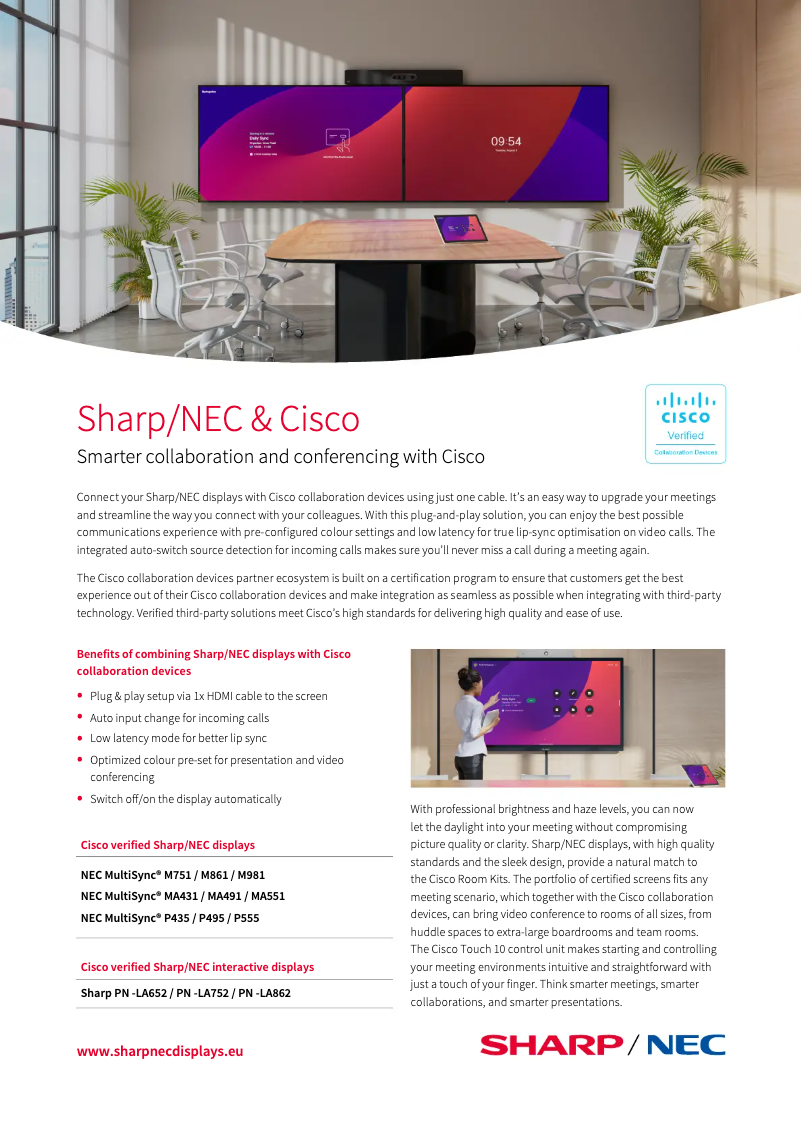 Page n°1 - Brochure Sharp PN-LA862