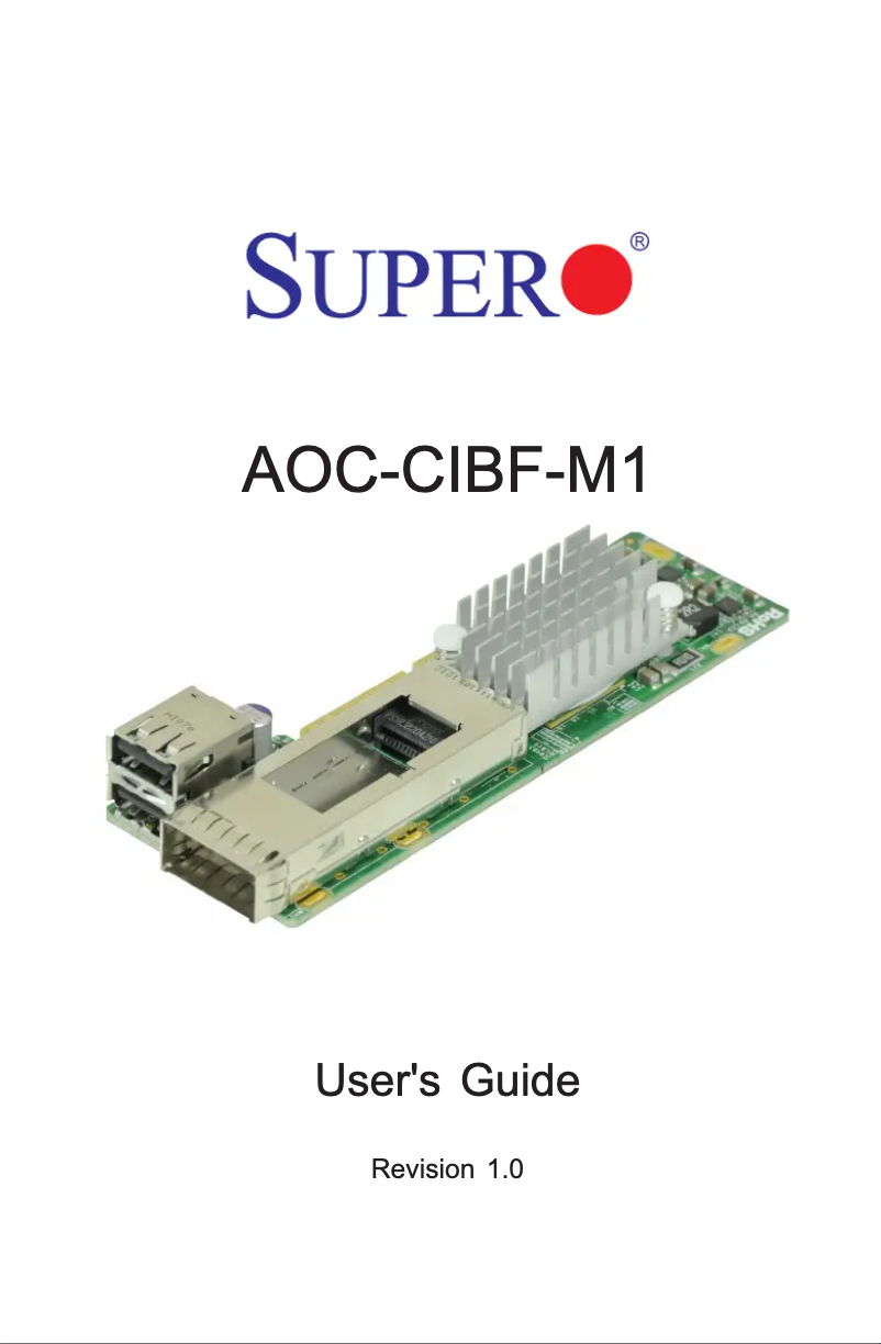 Page n°1 - Manuel utilisateur Supermicro AOC-CIBF-m1