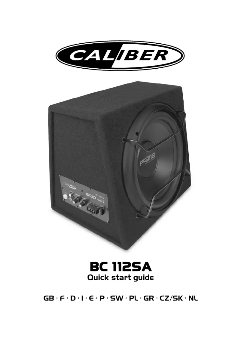 Page n°1 - Manuel utilisateur Caliber BC 112S