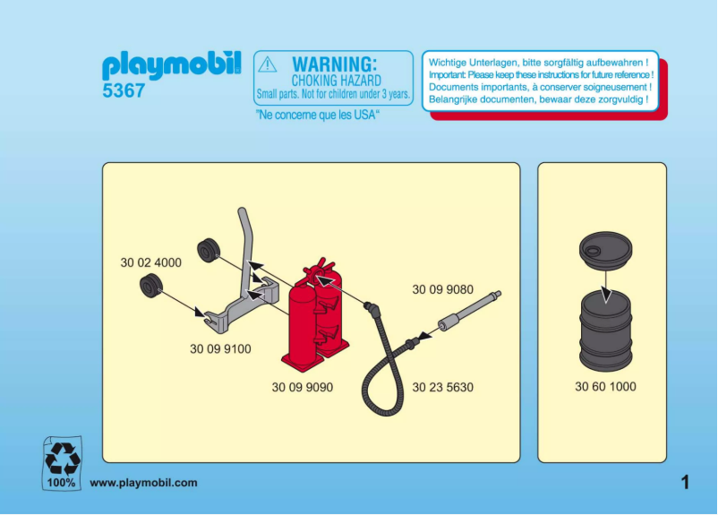 Page 1 de la notice Manuel utilisateur Playmobil City Action Special Forces Firefighter 5367