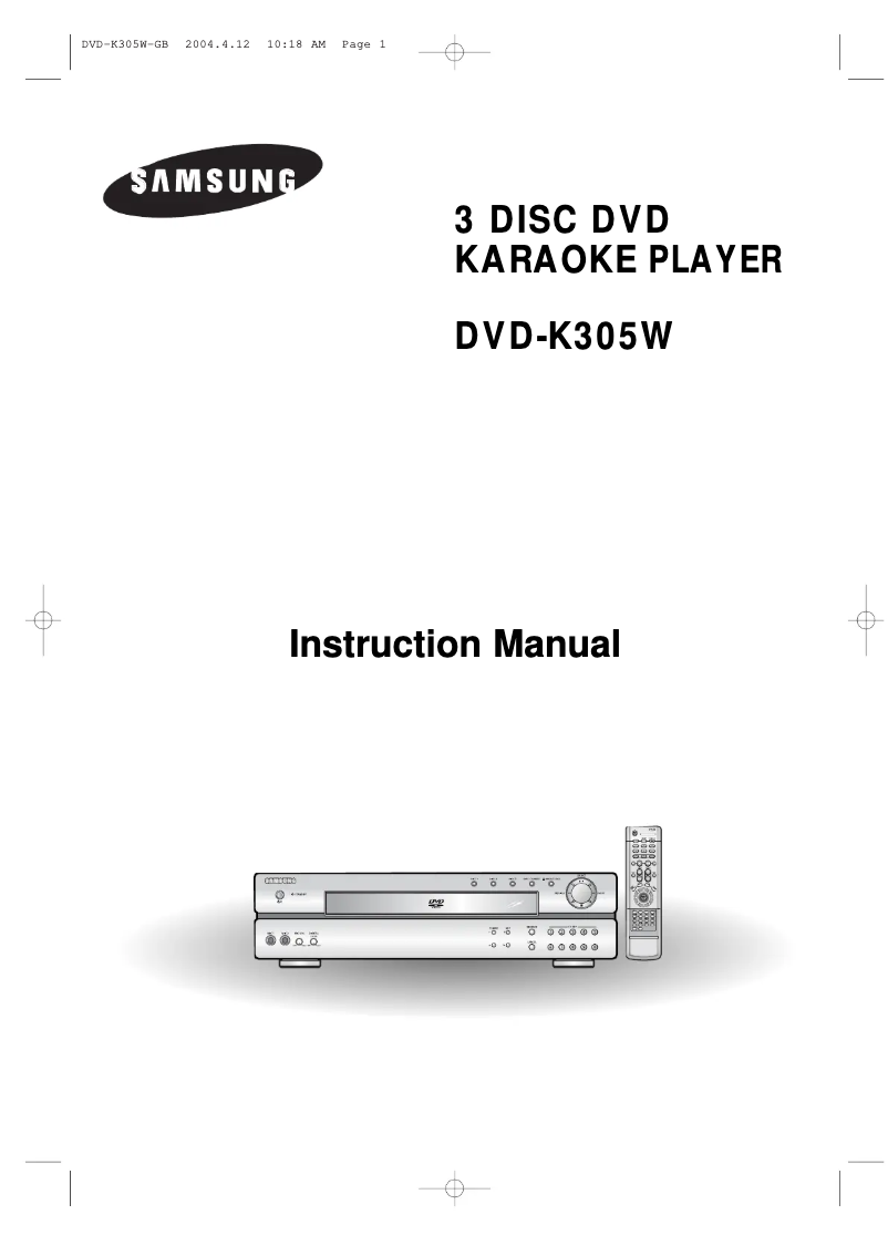 Page 1 de la notice Manuel utilisateur Samsung DVD-K305W